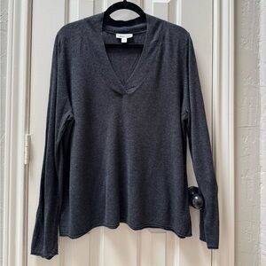Coldwater Creek XL (18) V-Neck Sweater, Charcoal